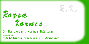 rozsa kornis business card